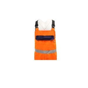 Man 250GSM CVC Reflective Working Bib Overalls With Adjustable Braces Clasps