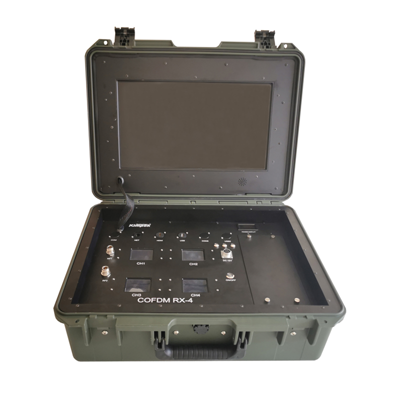 4 Channels COFDM Digital Video Receiver Uplink Downlink 17 inch LCD Display