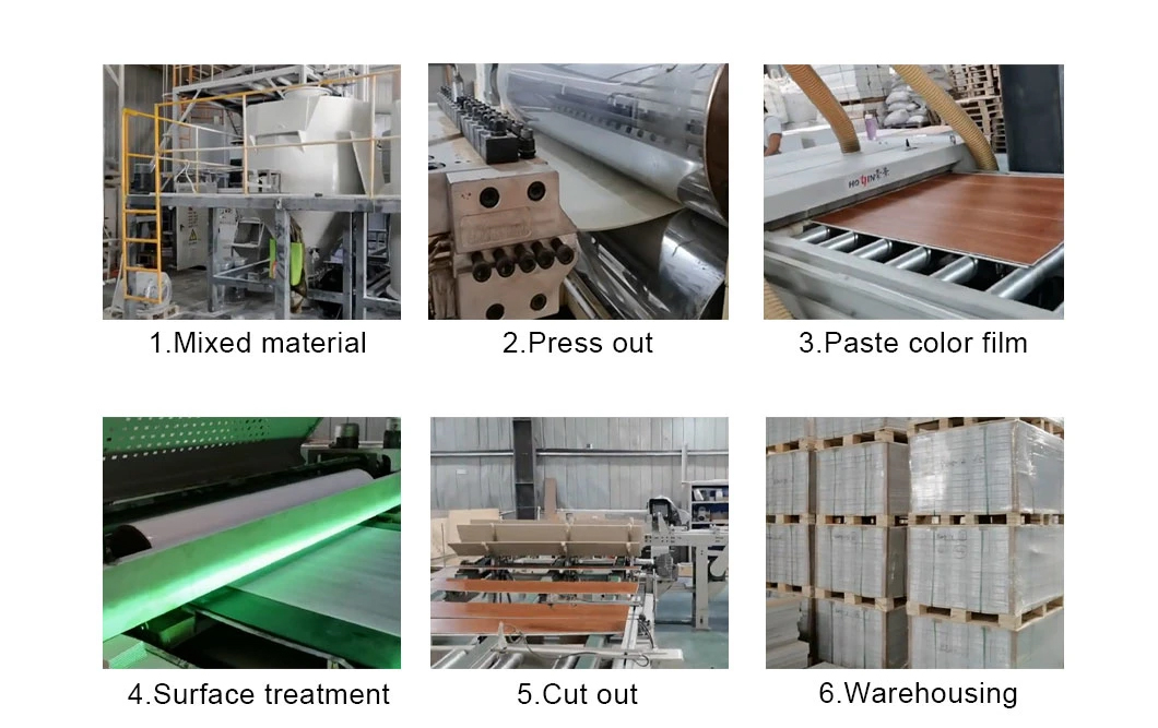 Office SPC Flooring Eir Emboss 4.0-8.5mm Thickness Wood Plastic Floor for Commercial