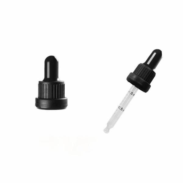18/400 20/400 Essential oil glass dropper with bamboo tamper-evident ring,CBD