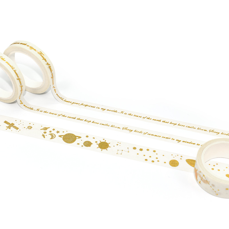 Waterproof Custom Cheap Professional Printed Resistant Gold Foil Washi Paper Tape