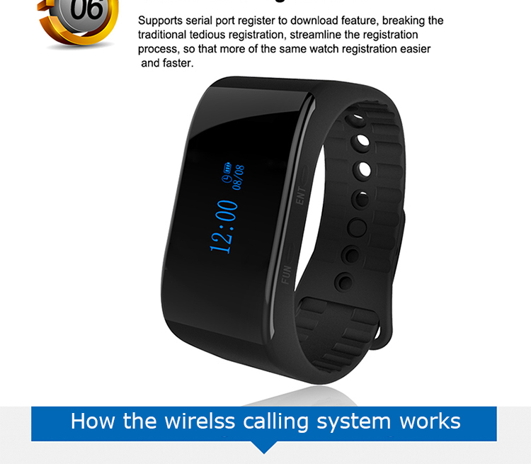New design high quality wireless calling system portable waterproof wrist watch pager