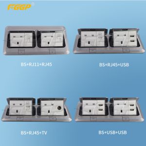  OEM Aluminum Pop Up Duplex Floor Socket Box With Data Rj45 Manufactures