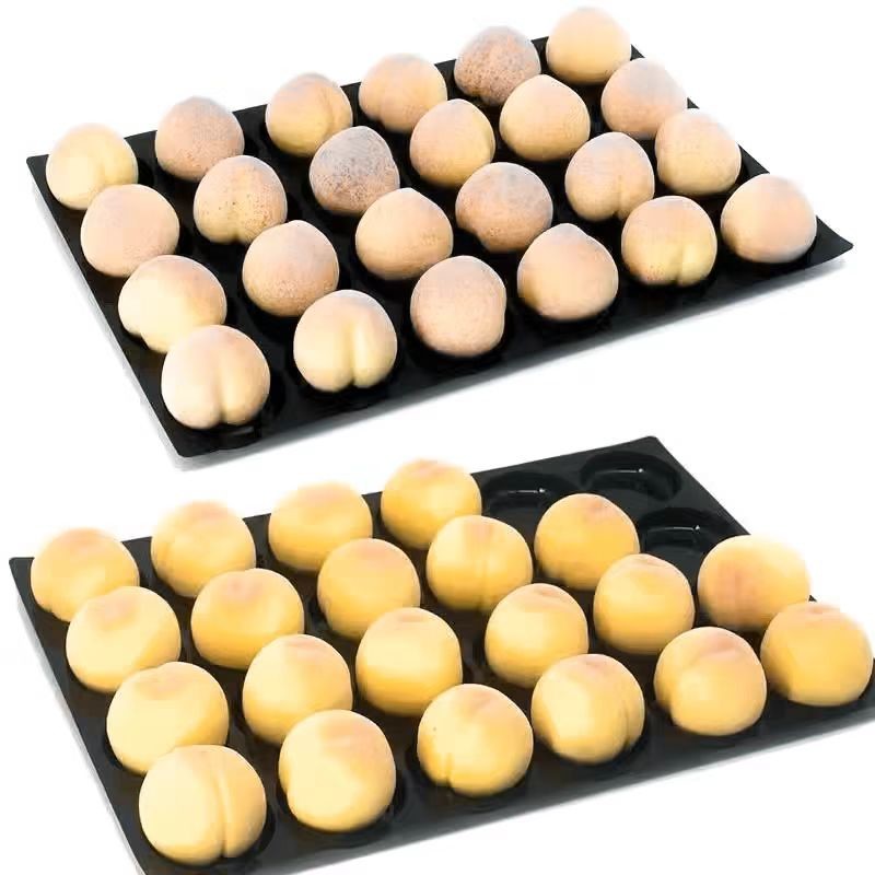 9 25 28 30 hole disposable pp black fruit tray plastic blister PET display kiwi/pitaya plastic tray for supermaket
