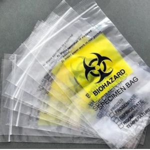 China Biohazard 4 Layer Specimen Transport bag, pe glove, pe packaging, pe bags on roll, disposable PE gloves, disposable bag on sale
