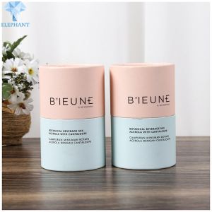 China Compostable Cylindrical Paper Box With Curled Edges Silk Screen Printing on sale