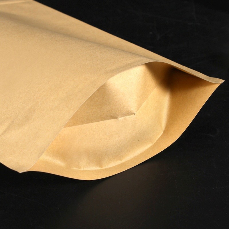 Doypack k Brown White Kraft Craft Paper Standing Up Pouches Food Packaging Zipper Bags With Window