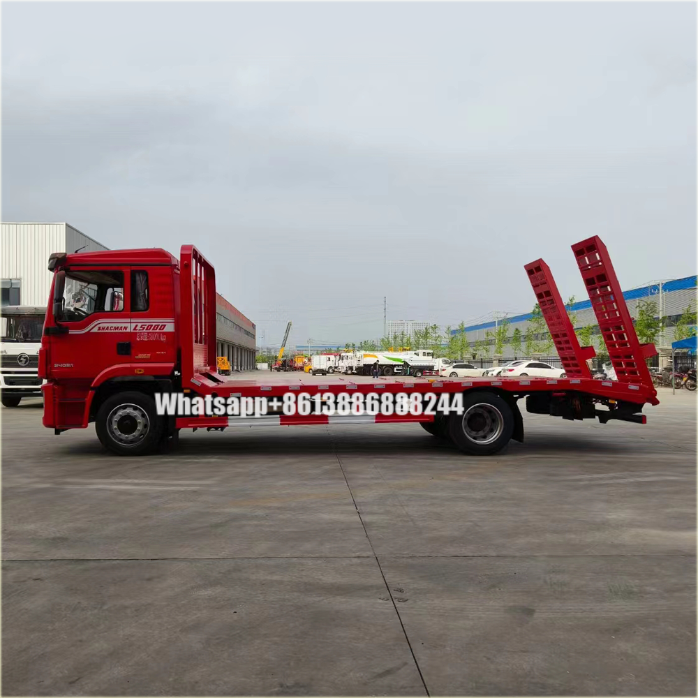 SHANCMAN 4x2 Special Flat Transport Truck for Excavator Mechanical Equipment