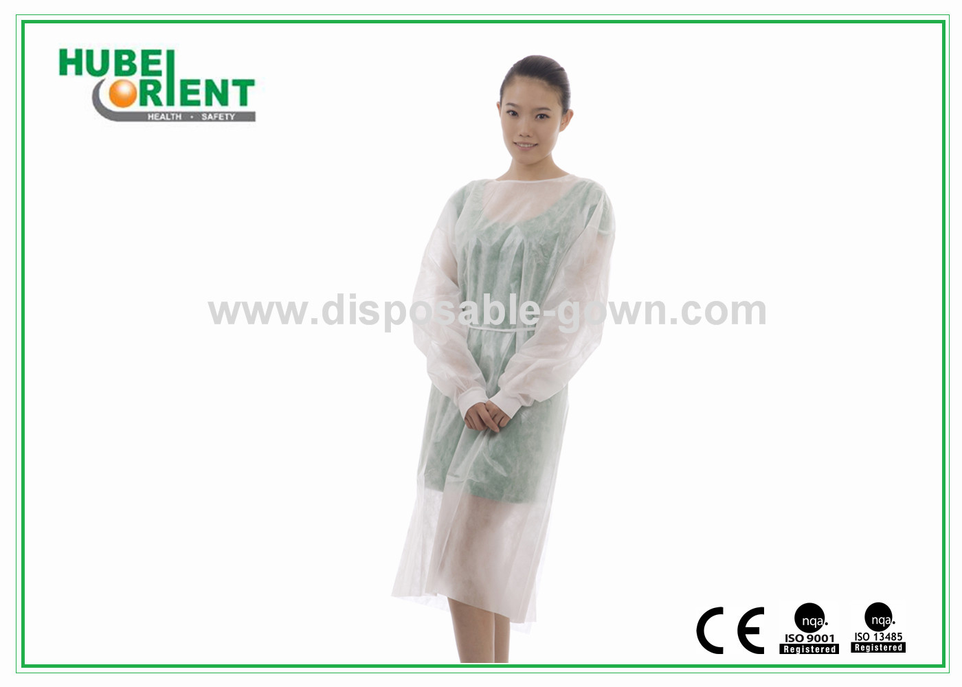 Knitted Wrist Disposable PP PE Medical Isolation Gown For Personal Care
