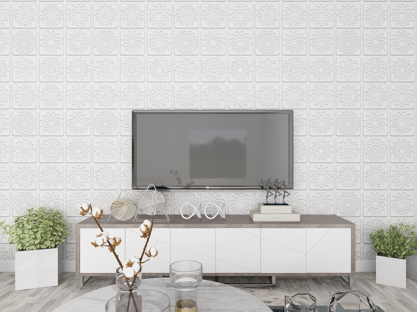 Modern Interior Design Style Self Adhesive 3D Wallpaper for Living Room Decor