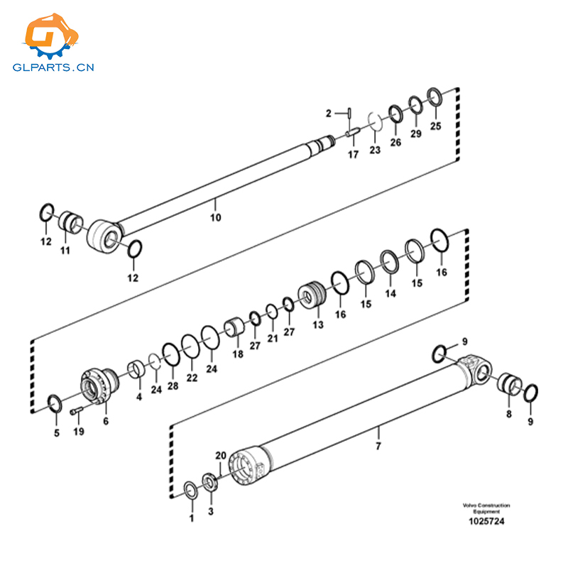 VOE14595214 VOE 14595214 Dipper Arm Cylinder For Volvo EC460B EC460 Excavator Hydraulic Parts