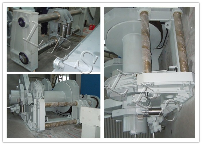 Electric or Hydraulic Marine Winch LBS Double Groove Drum With Wire Rope