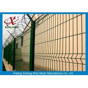 Galvanized Wire Welded To Wire Mesh Fence Panel With 3D Fold For School