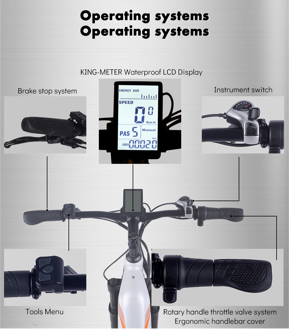 Step Thru Electric City Bike 26 Inch Wheel 7 Speed 48V 17.5Ah Battery Capacity