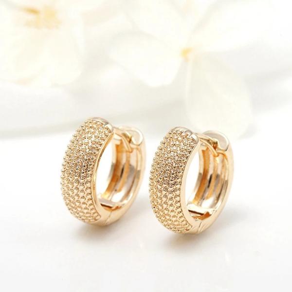Eco Friendly 18K Gold Plated Multi Small Dot Beads Hoop Earrings For Women Girls