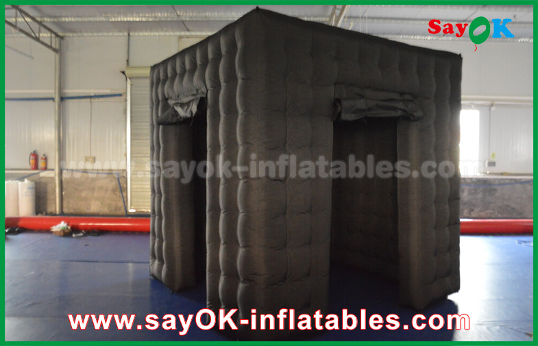 Inflatable Photo Studio 2 Doors Inflatable Photo Booth With LED Light Oxford Cloth 2.5m Black