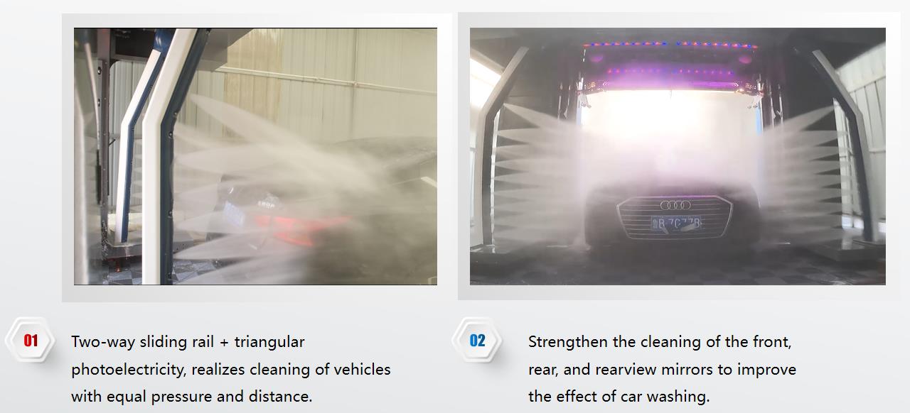 Risense Touch Free Tbrushless Car Wash Machine with Hot-Dipped Galvanized Steel Frame