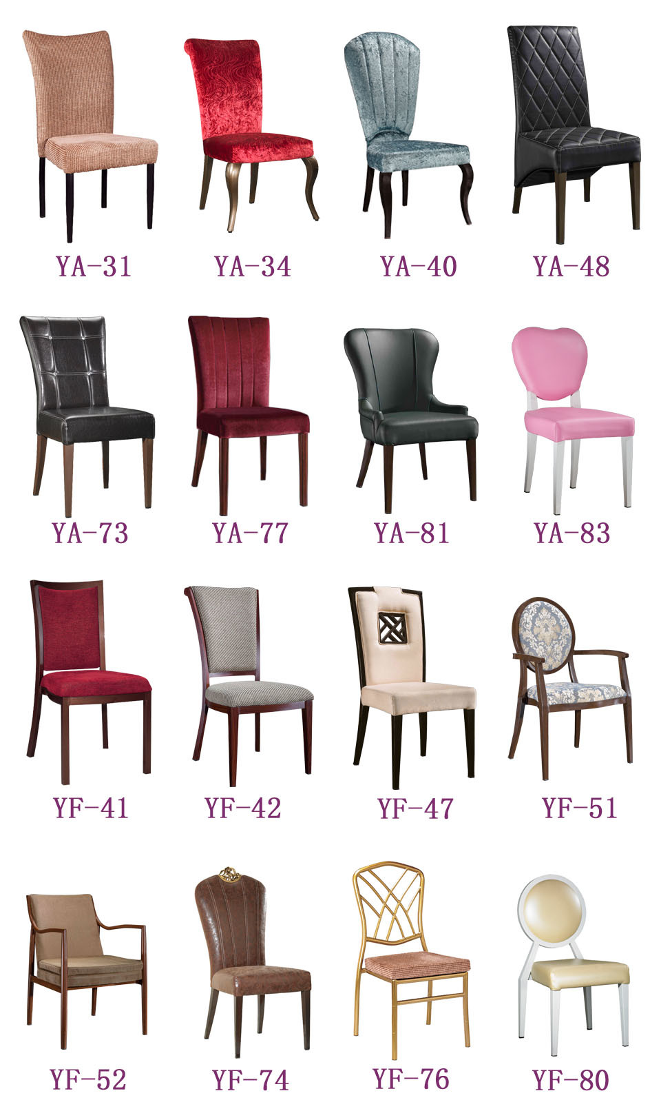 Chinese Furniture Factory Leather High Back Dining Chair (YA-32)