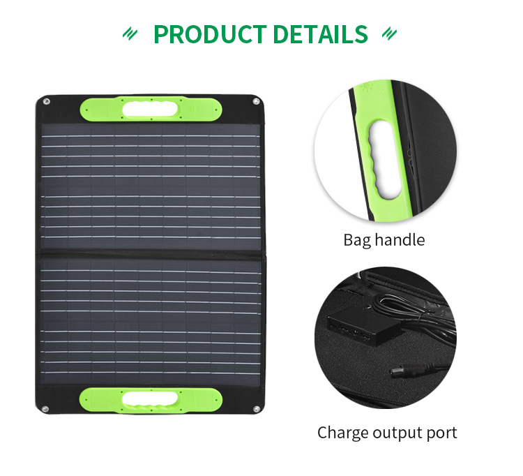 High Efficiency 60 Watts Folded Solar Powered Panel 18v 60w For Power Station