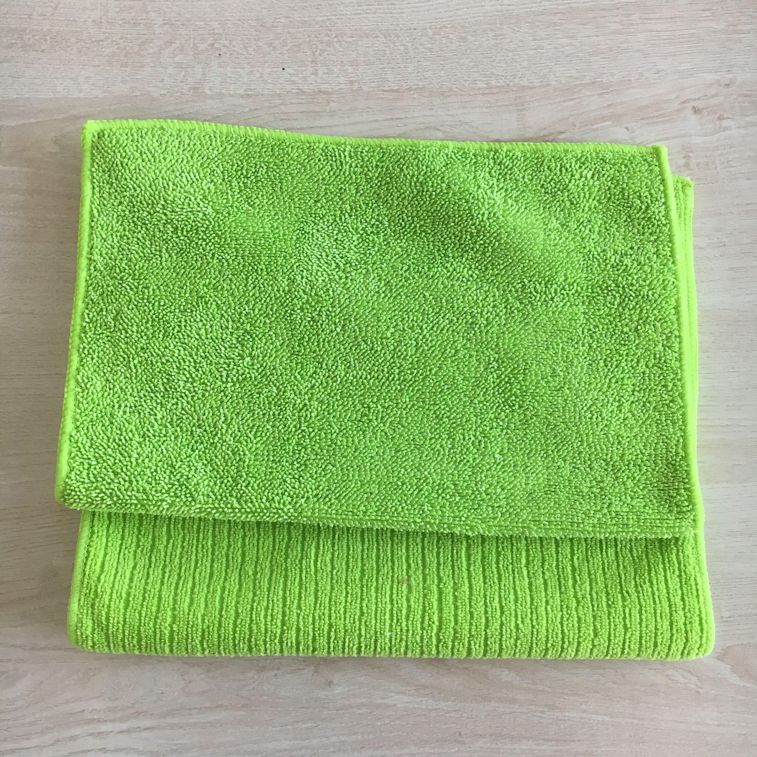 Thick twist 2-layers polyester green tea towels