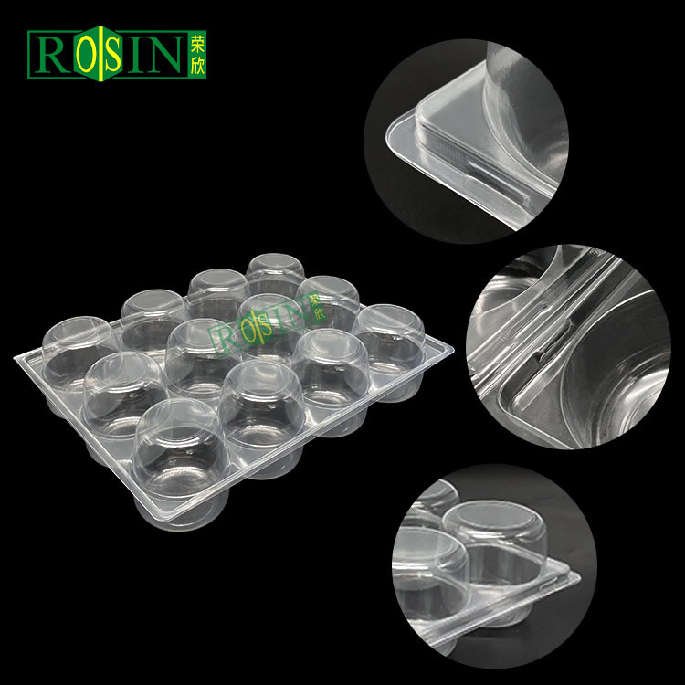 Hinged Clamshell Plastic Bakery Packaging Single Compartment Muffin Cupcake Box