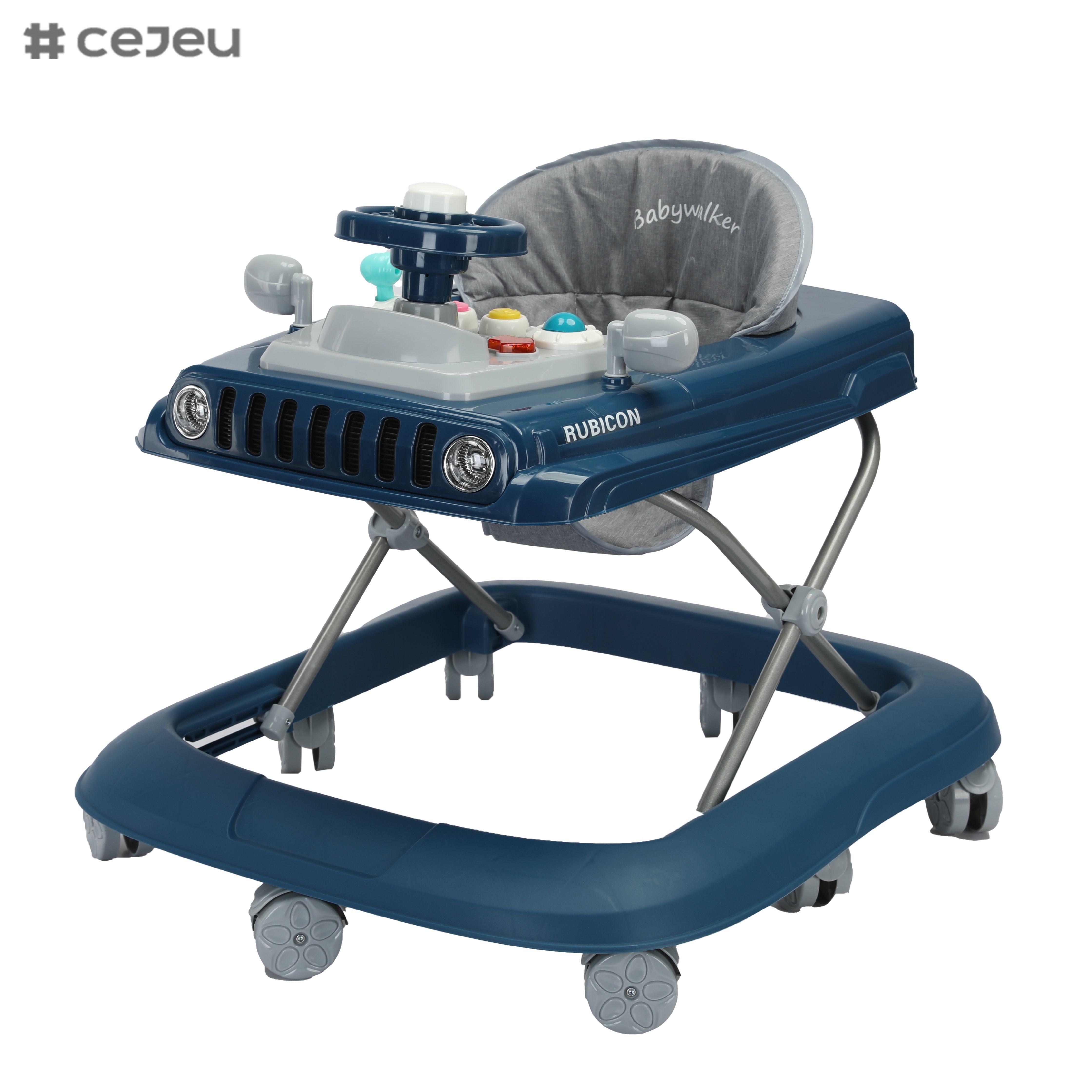 Foldable Baby Walker with Universal Wheels Easy Convertible Baby Walker