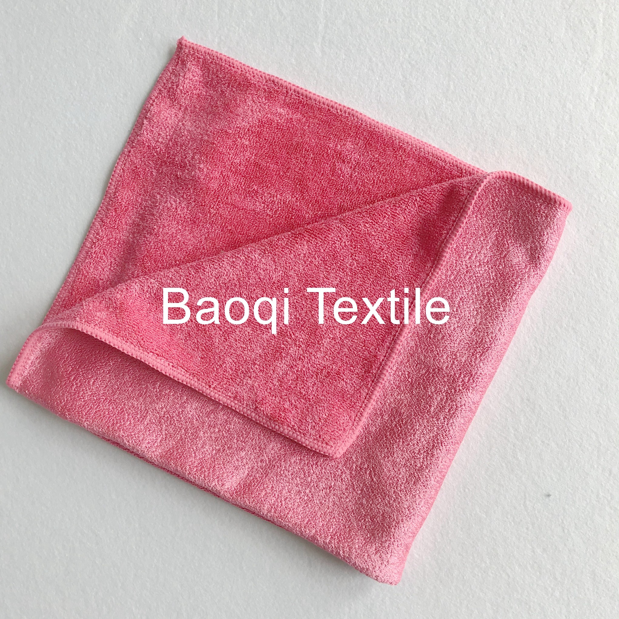 Rose 300gsm solid microfiber shiny dish rags，tea loop towels wipes,double side kitchen cleaning rags size 40*40cm