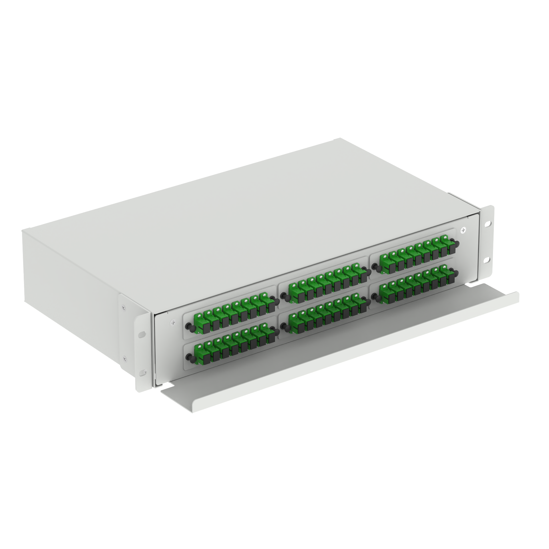 Black 48-Port SC Type 2U Fiber Distribution Patchpanel for Data Center Applications