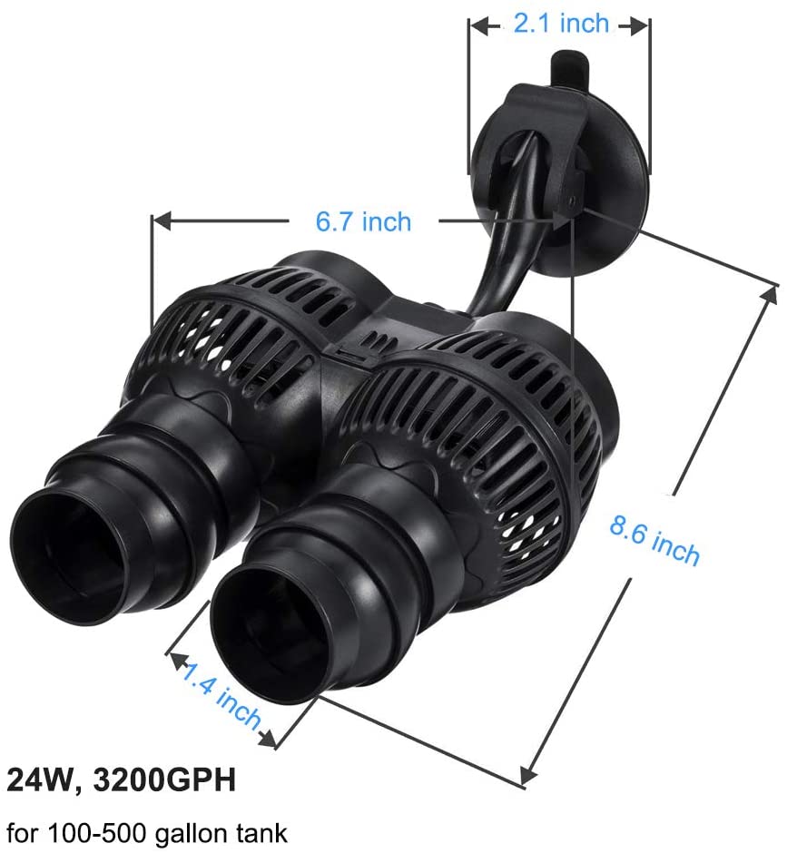 Rotatable Double Head Hygger 24W Aquarium Wave Maker