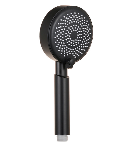 Removable Cover Portable Hand Held Shower Head With Electroplating Matte Black Finish