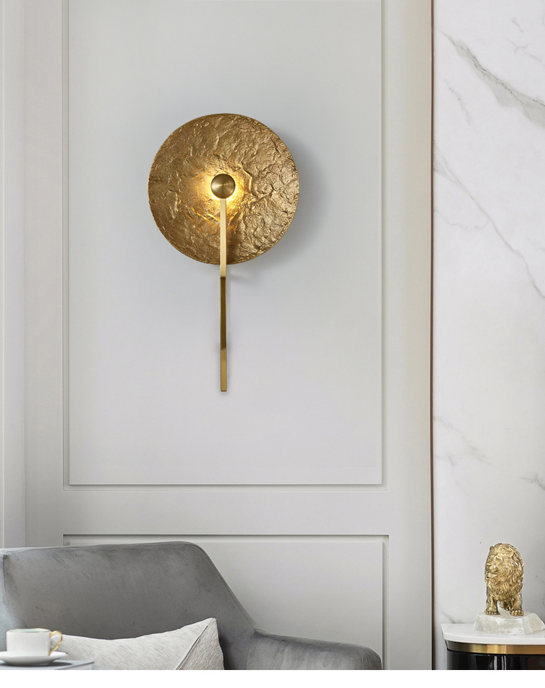 Simple post-modern bedside wall lamp full luxury hotel decoration villa corridor copper wall light(WH-OR-253)