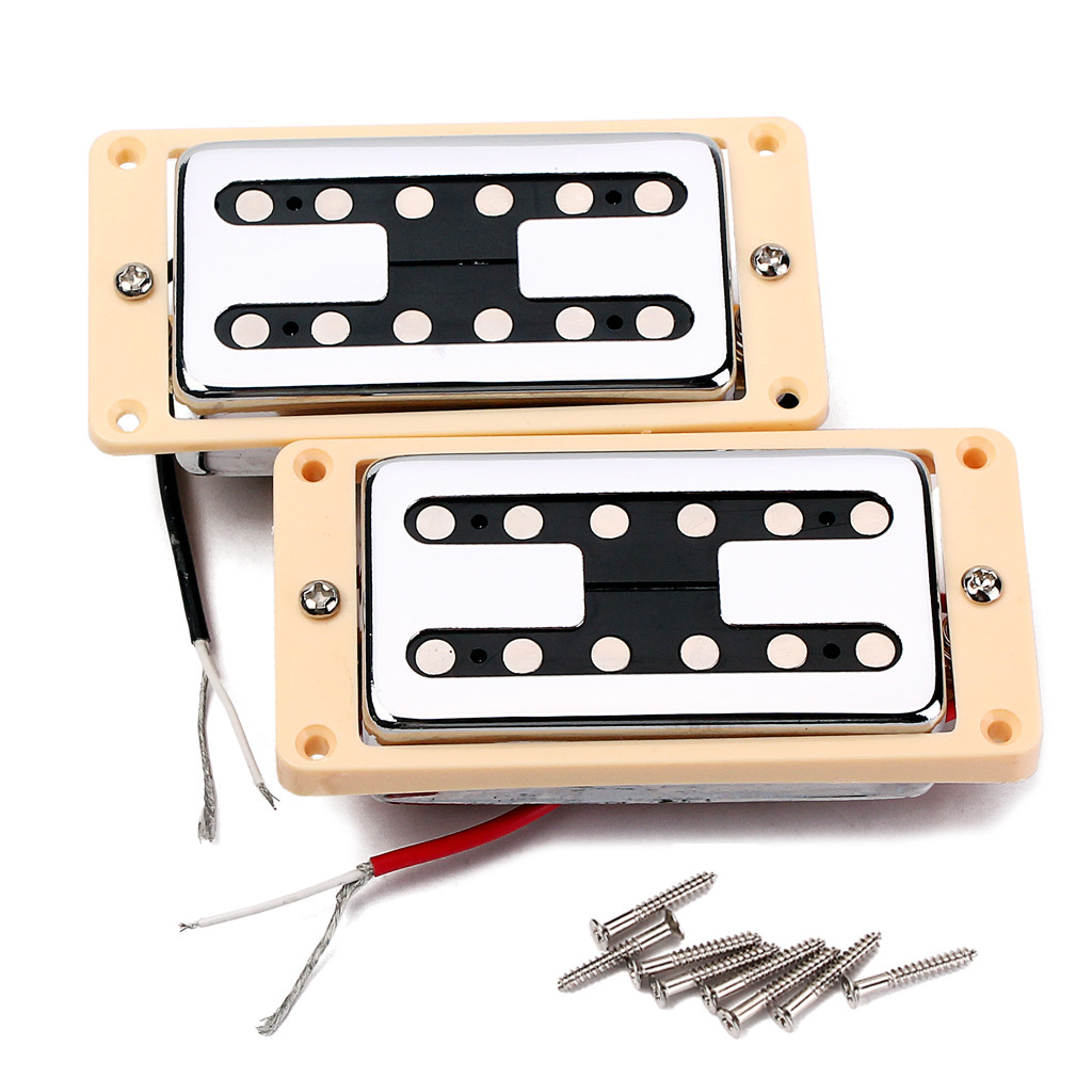 Guitar Pickup Set H Style Cream ABS Metal Humbucker Dual Coill Pickup N8.6K/B12.7K Output