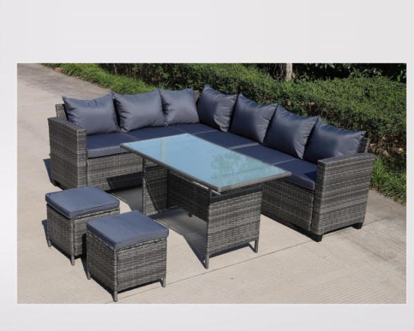 Hotel Luxury Rattan Dining Table And Chairs Furniture Extension Woven Rope