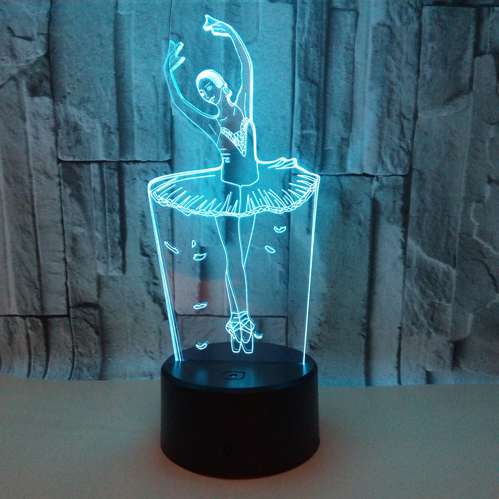 New ballet 3D night light custom logo shape Advertising display LED visual Gift atmosphere small table lamp light