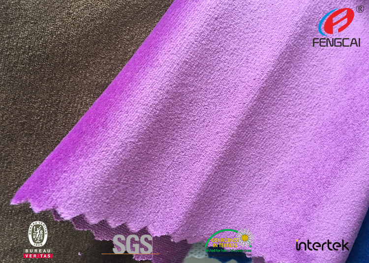 Brushed / Crushed Velvet Upholstery Fabric , Shiny Micro Velvet Fabric 320GSM