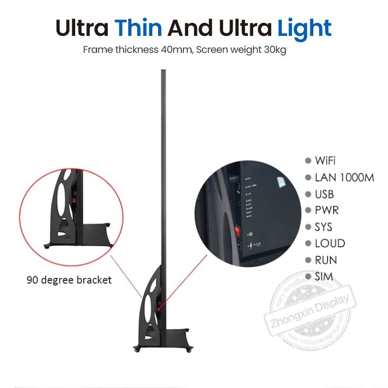 High Brightness Moveable Indoor LED Advertising Screen P1.86 P2 P2.5 P3 Remote Control Wifi 4g Led Poster Digital Display Screen