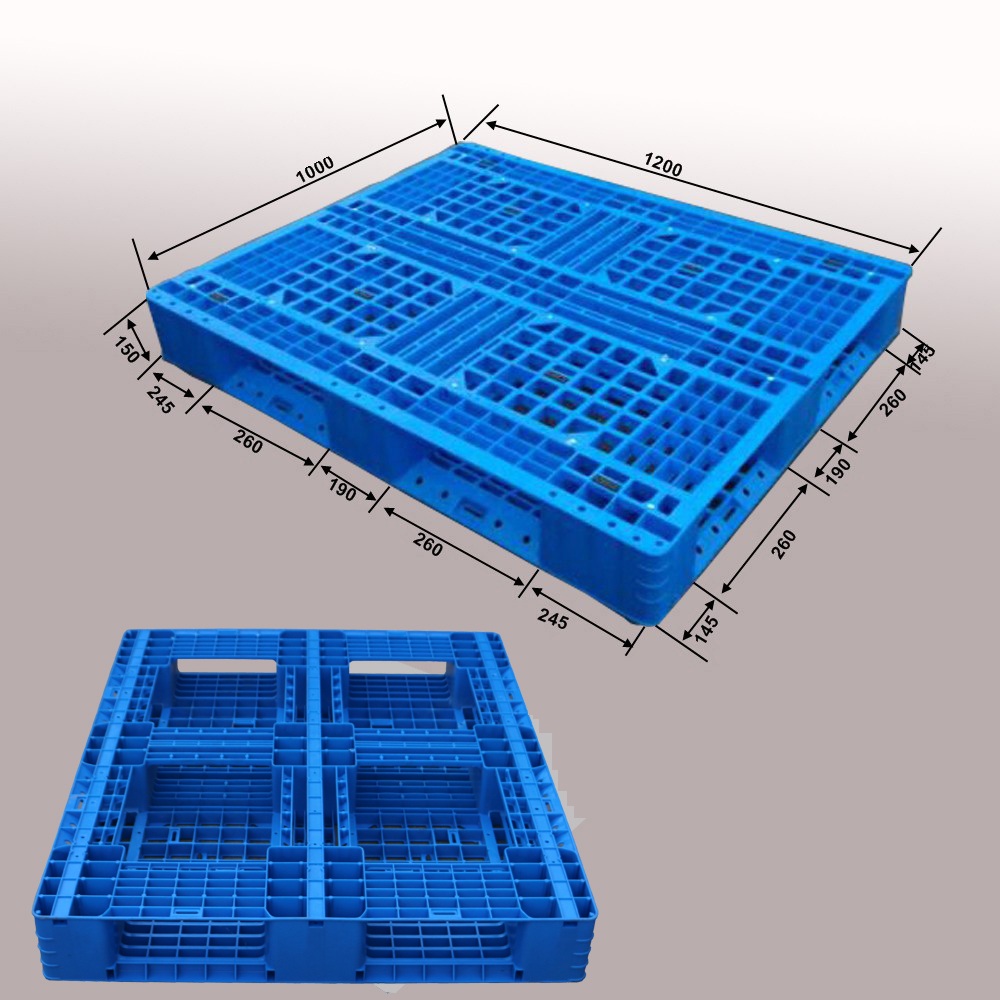 Good Quality 1200*1000 full perimeter heavy duty industry stackable plastic pallets for storage