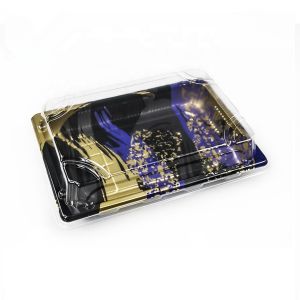 Take Out Rectangular Food Packaging Serving Sushi Tray With Lid