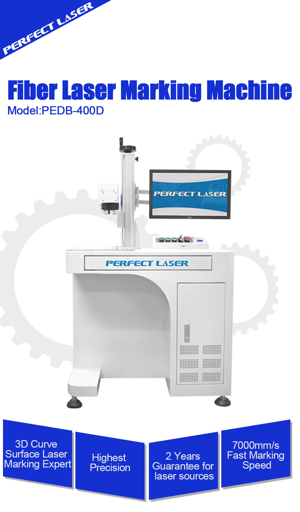 20w 30w 50w 100w Automatic Metal Carbon Steel Laser Marking Machine With PC