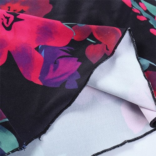 OEM maufactory European and American polyrster sleeveless short skirt sexy V -neck rose printed ruffled camisole dress