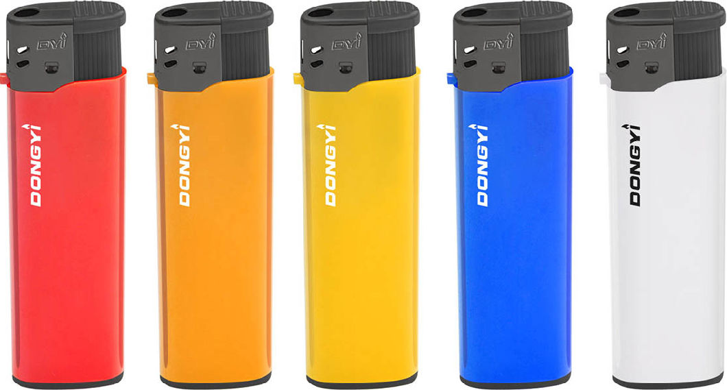 Five Label Design Electronic Disposable Refillable Gas Lighter for Cigarette Gift Nickel Wind Cap with Customer Brand
