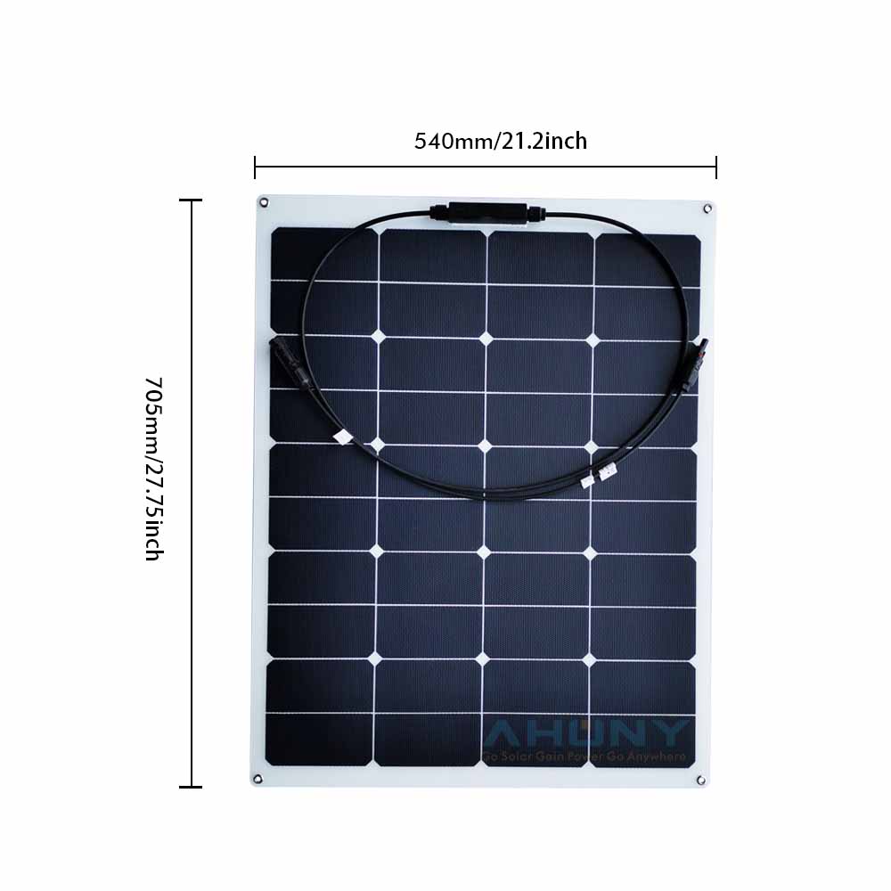 Thin Film ETFE Bendable Solar Panel Semi Flexible 12v 75 Watt water resistant Monocrystalline sol panel supplier