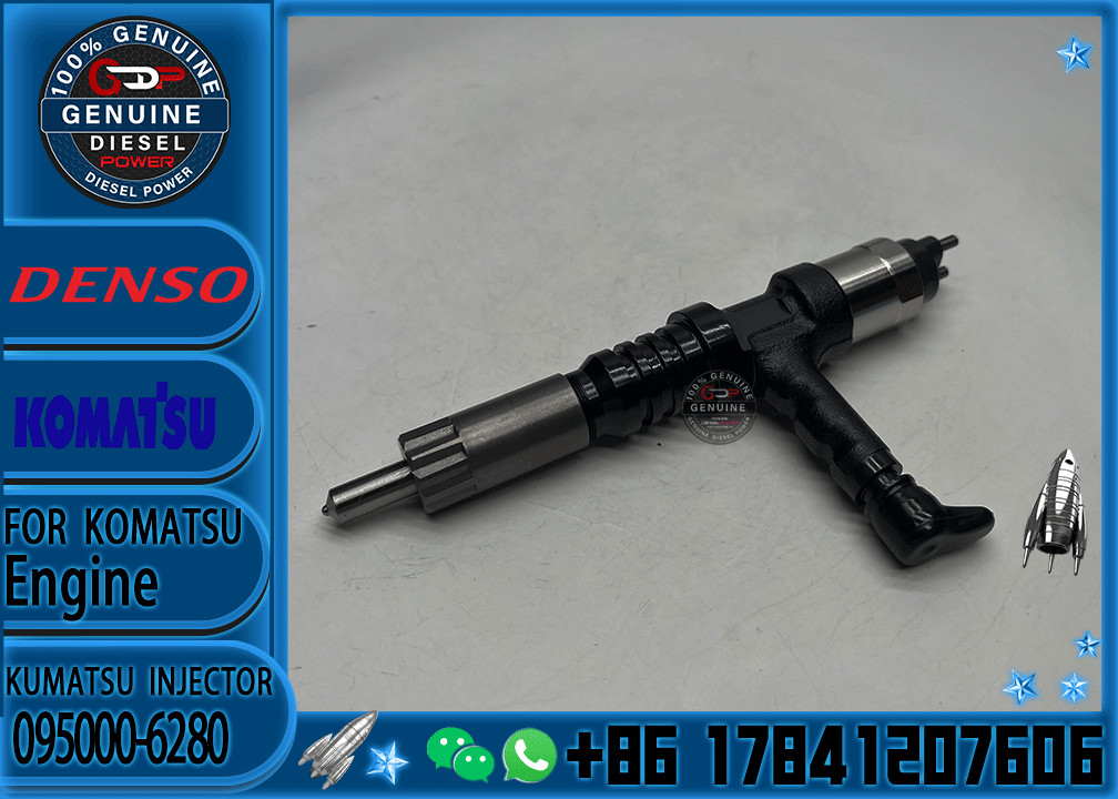 Common Rail Diesel Fuel Injector 095000-6280 0950006280 Diesel Injector 6219-11-3100 For KOMATSU 6219113100