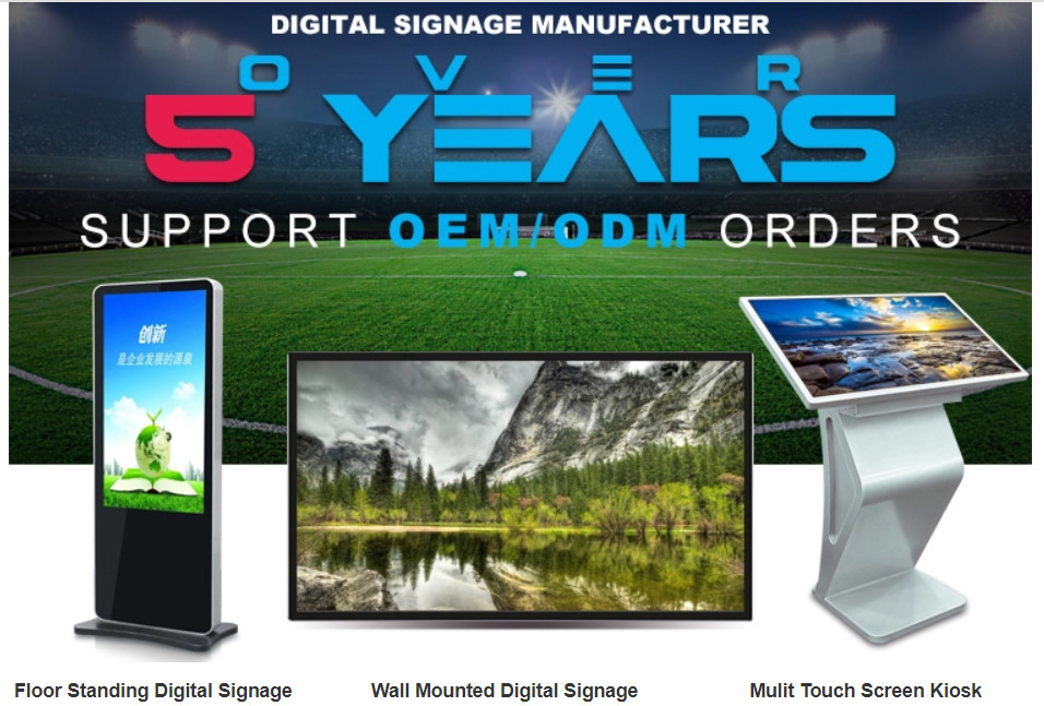 Cloud Base Wall Mounted Advertising Display With WIFI 4G Optional CMS Software