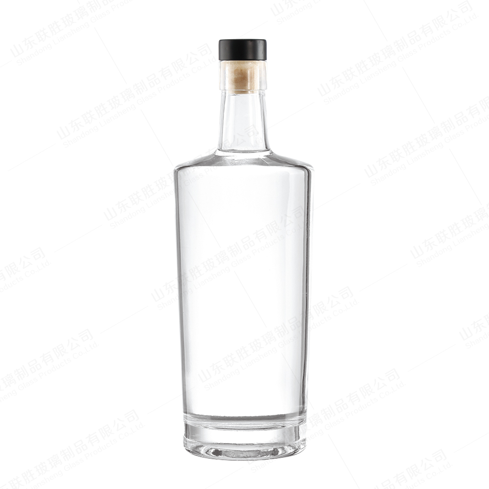 Collar Material Glass 700ml 750ml Thick Bottom Glass Whisky Liquor Bottle for Tequila