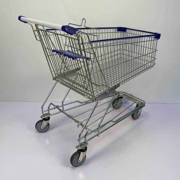 180L TPR Castors Grocery Shopping Trolley Asian Style Supermarket Metal Shopping