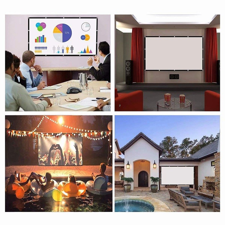 74 Inch Portable Foldable Soft Screen Spandex Customizable Projector Screen For Educational Business Anti-Wrinkle