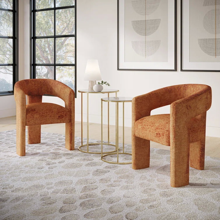 Eco friendly Wooden White Sherpa Accent Chair For Dining Room