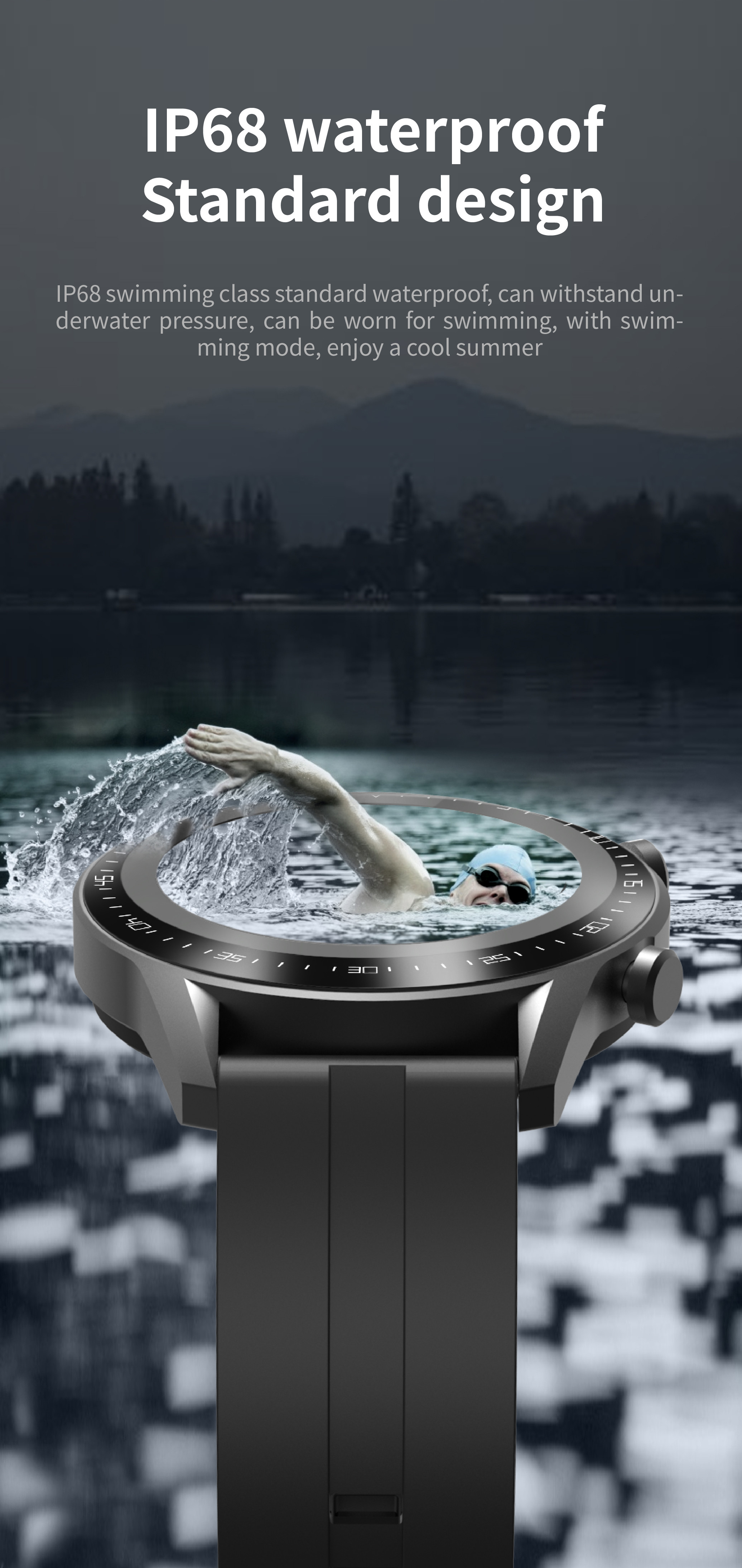 1.28 inch TPU Health Monitoring Smartwatch Hazel Bluetooth Sport Bracelet For Huawei GT2
