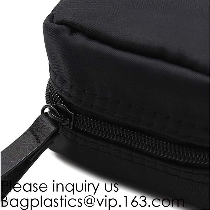 Wholesale Men Vintage Zipper Cosmetic Bag Leather Wash Cotton Canvas Makeup Bag Toiletry Bag, bagease, bagplastics